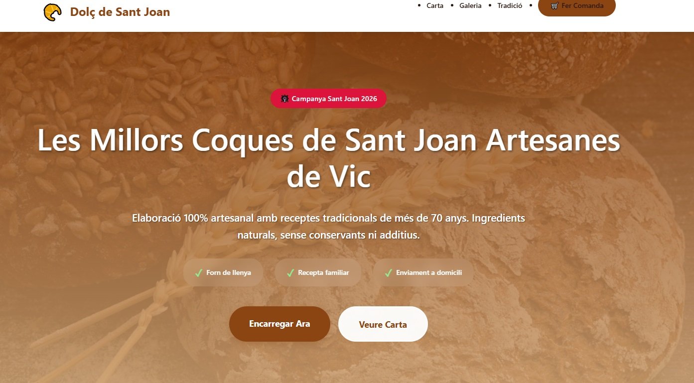 Dolç Sant Joan - Disseny web pastisseria catalana